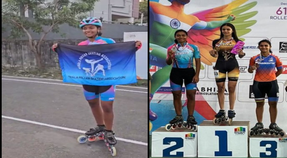 ദേശീയ റോളർ സ്കേറ്റിംഗ് ചാമ്പ്യൻഷിപ്പ്; മലയാളിക്ക് ഇരട്ട മെഡൽ നേട്ടം