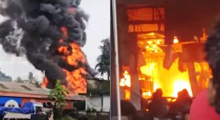 ചാലക്കുടിയിലെ തീപിടുത്തത്തില്‍ ആശങ്കയായി ഗ്യാസ് ഗോഡൗണ്‍; സിലിണ്ടറുകള്‍ നീക്കുന്നു; തീയണയ്ക്കാനും ശ്രമം