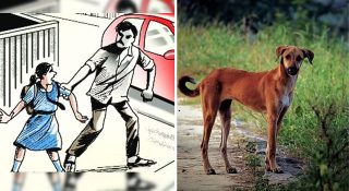 മിഠായി നീട്ടി കുട്ടികളെ ‘കിഡ്നാപ്’ ചെയ്യാൻ ശ്രമം; രക്ഷകനായത് തെരുവുനായ