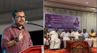 സംഘടകർ നൽകിയ ബൊക്കെ തിരികെ നൽകി മന്ത്രി; പെട്ടത് കുത്തനൂർ പഞ്ചായത്ത് ഭരണസമിതി