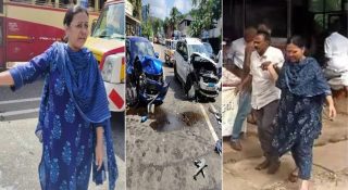 കൊല്ലത്തെ വാഹനാപകടത്തിൽ രക്ഷകയായത് ആരോഗ്യ മന്ത്രി. പരിക്കേറ്റവരെ ആശുപത്രിയിൽ എത്തിച്ചത് പൈലറ്റ് വാഹനത്തിൽ