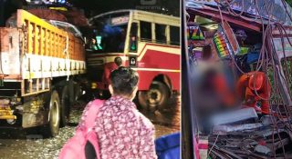 വട്ടപ്പാറയില്‍ കെഎസ്ആര്‍ടിസി ബസ്സും ലോറിയിലേക്ക് ഇടിച്ചു കയറി; ഇരുപതോളം പേര്‍ക്ക് പരുക്ക്