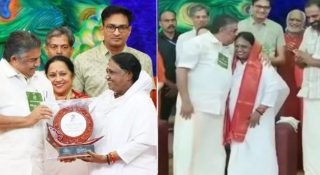‘അയ്യപ്പന്റെ മഹത്വം തിരിച്ചറിഞ്ഞു, ഇപ്പോഴിതാ അമൃതാനന്ദമയിയുടെയും’; ‘അമ്മയ്ക്കൊരുമ്മ’ കൊടുത്ത സജി ചെറിയാന് നേരെ കളിയാക്കലുകൾ