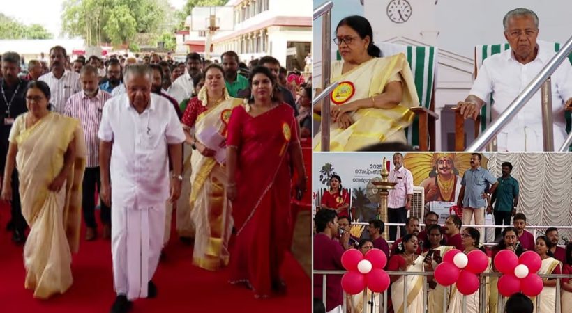 ‘ചെമ്പടക്ക് കാവലാള്‍, ചെങ്കനൽ കണക്കൊരാള്‍’; വീണ്ടും പിണറായിക്ക് വാഴ്ത്തുപാട്ട്; ഇരുന്ന് ആസ്വദിച്ച് മുഖ്യമന്ത്രിയും ഭാര്യയും