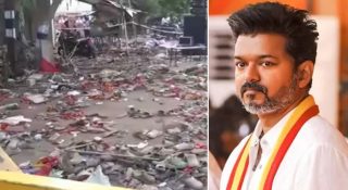 മരിച്ചവരുടെ കുടുംബങ്ങൾക്ക് 20 ലക്ഷം പ്രഖ്യാപിച്ച് വിജയ്; രാഷ്ട്രീയ പര്യടനവും നിർത്തി