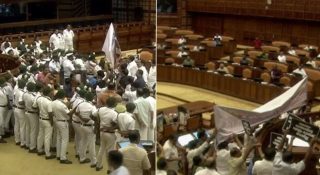 കയ്യാങ്കളിയിൽ നടപടി; മൂന്ന് പ്രതിപക്ഷ MLAമാർക്ക് സസ്‌പെൻഷൻ