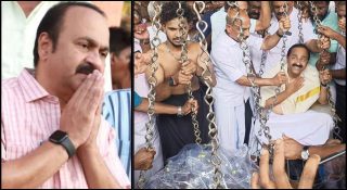 സതീശന് ഉണ്ണിയപ്പം കൊണ്ട് തുലാഭാരം; ഭരണം പിടിക്കാനുള്ള പ്രവര്ത്തകരുടെ നേര്ച്ച