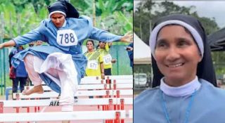 വിരമിക്കലിന് മുമ്പ് ഒരു ചാട്ടം: കന്യാസ്ത്രീ വേഷത്തിൽ ഹർഡിൽസ് കീഴടക്കി സിസ്റ്റർ
