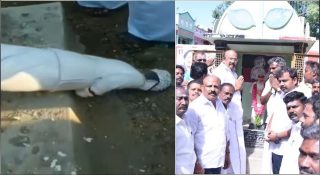 എംജിആറിന്റെ പ്രതിമ തകർത്ത നിലയിൽ; പ്രതിഷേധവുമായി എഐഎഡിഎംകെ പ്രവർത്തകർ