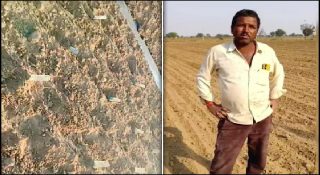 500 രൂപയുടെ നോട്ടുകൾ പാടത്ത് നട്ട് കർഷകൻ; ഹൃദയം തകർത്ത പ്രതിഷേധം