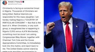 ക്രിസ്തുമതം അസ്തിത്വ ഭീഷണിയിൽ; ആഗോള ക്രിസ്ത്യാനികളെ സംരക്ഷിക്കാൻ തയ്യാറെന്ന് ട്രംപ്