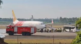 നെടുമ്പാശേരിയില്‍ ഒഴിവായത് വലിയ ദുരന്തം; അടിയന്തര ലാന്‍ഡിങിനിടെ എയര്‍ ഇന്ത്യ വിമാനത്തിന്റെ ടയറുകള്‍ പൊട്ടിത്തെറിച്ചു